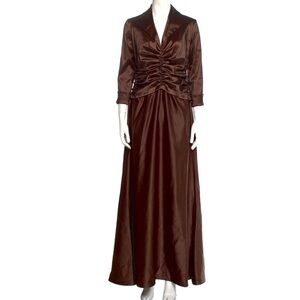 Tadashi Shoji brown gown with metallic sheen | size 4
